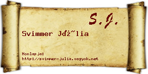 Svimmer Júlia névjegykártya